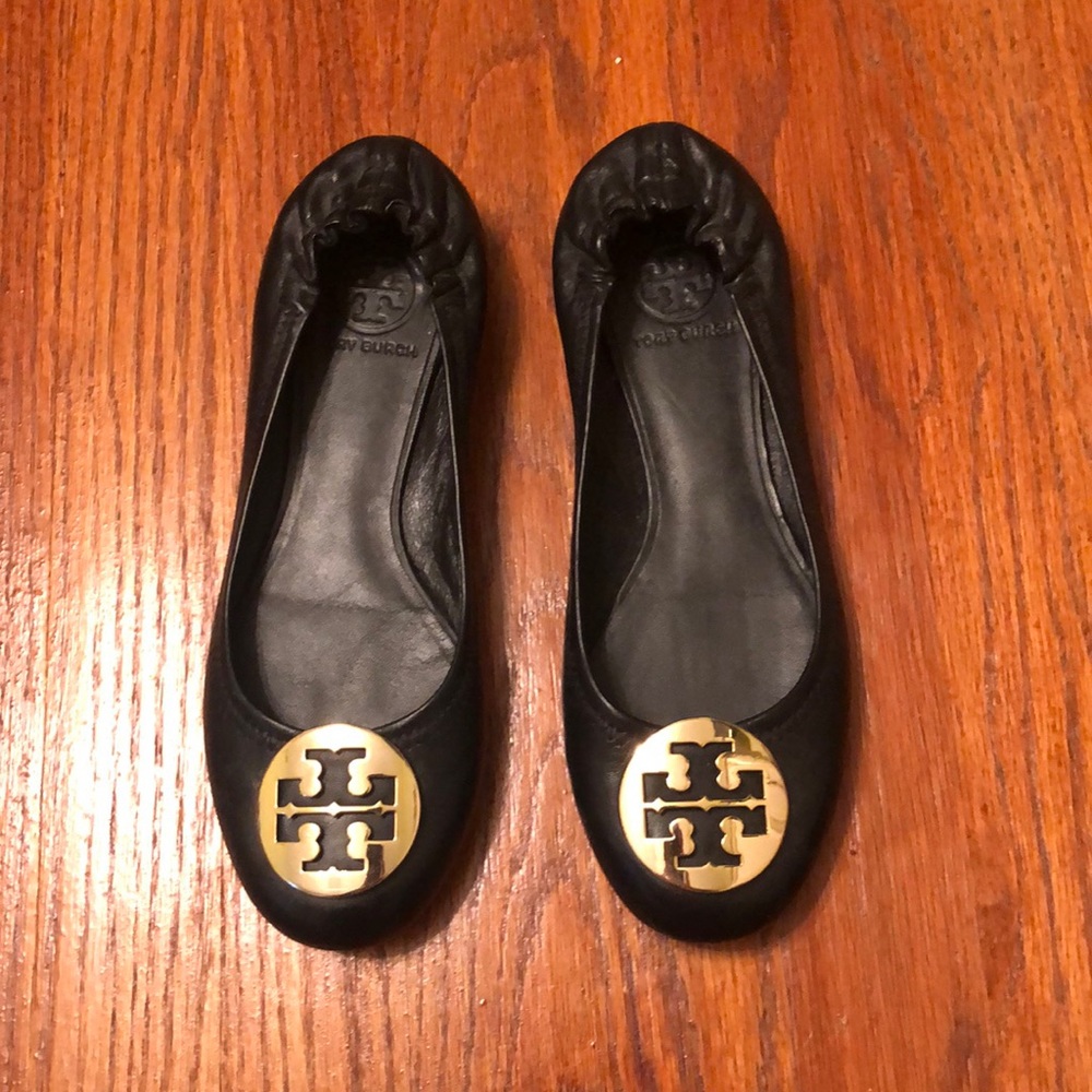 Worn once black Tory Burch flats